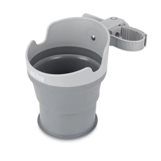 Nuby Gray Collapsible Stroller Bottle and Cup Holder - Ultimate Convenience for On-the-Go Parents