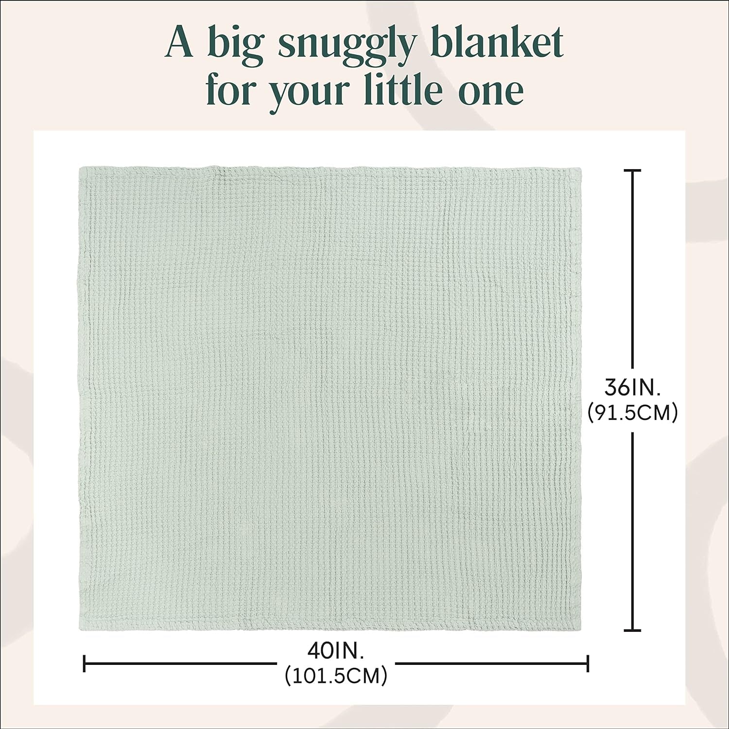 Waffle Swaddle Blanket - Cotton Soft, Breathable for Nursery & Stroller - Gender Neutral Toddler Blanket