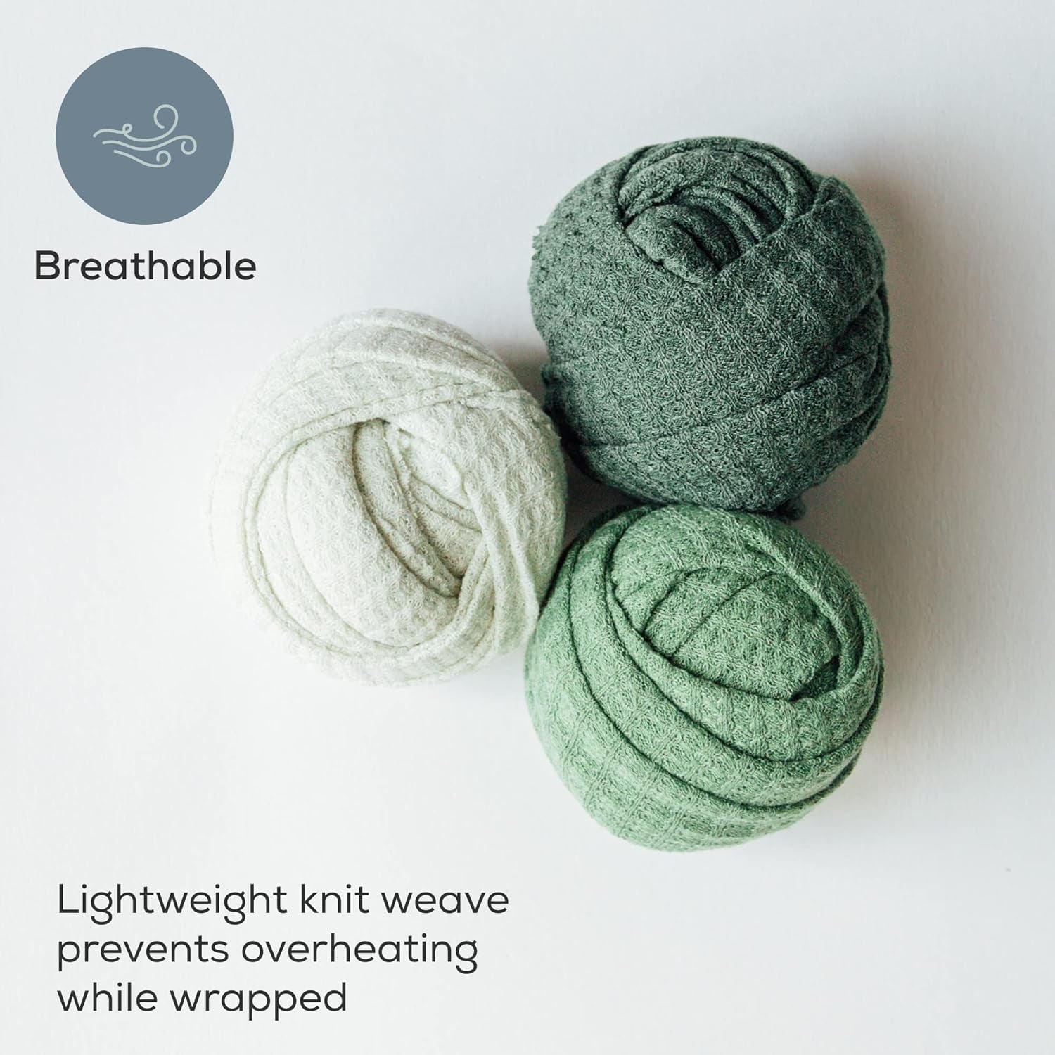 Newborn Photography Wraps - Gender Neutral Baby Essentials - Soft Knit Receiving Blankets - Newborn Photo Props - Green, 16" X 64" (3-Pack)