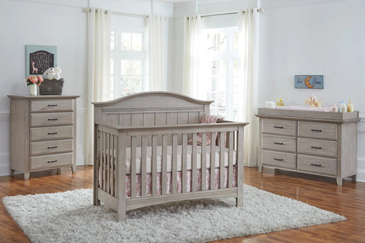 Soho Baby 4-in-1 Convertible Crib- Timeless Finish Stone wash Finish. Grows with Your Little One
