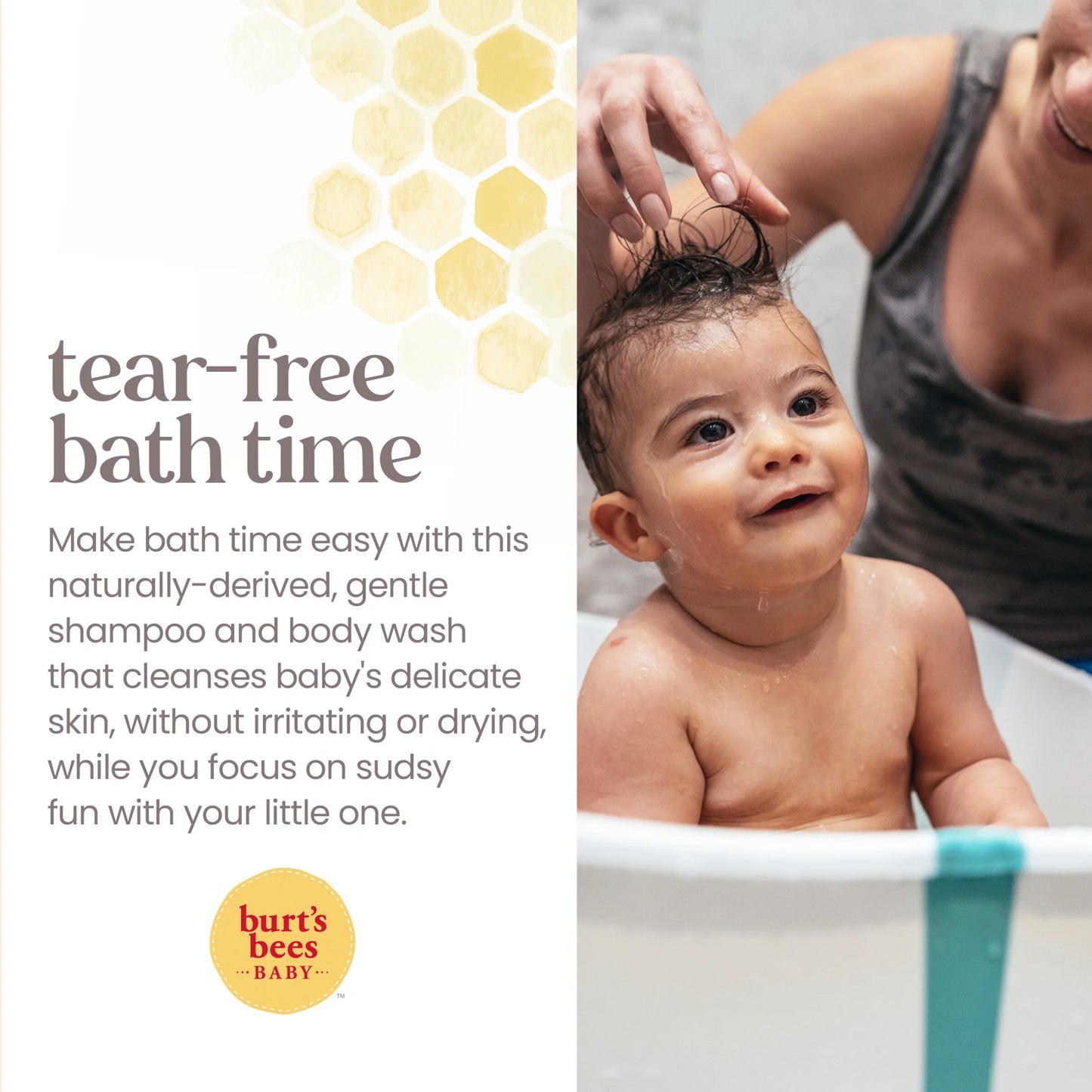 Gentle Burt's Bees Baby Foaming Shampoo & Wash - Fragrance-Free & Tear-Free, 8.4 oz