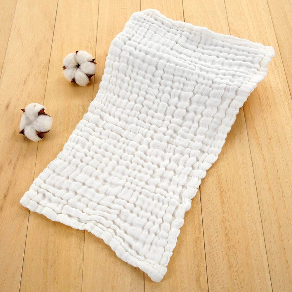 Ultra Soft Absorbent Muslin Baby Burp Cloths - 6 Pack White, 50x25cm