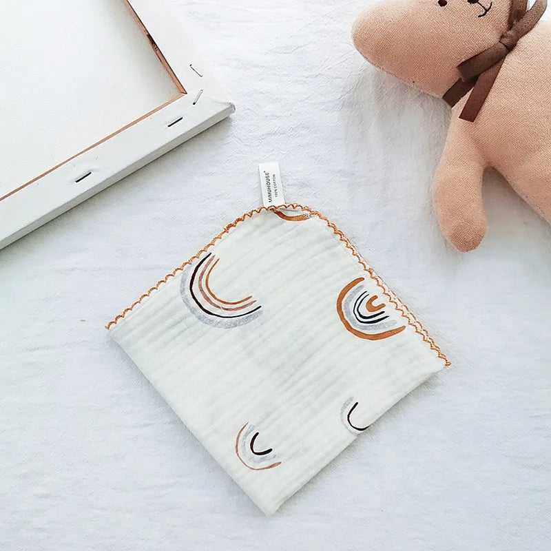  4 Layer Muslin Baby Towel-Soft Absorbent Bibs &Burp Cloths for Newborns 