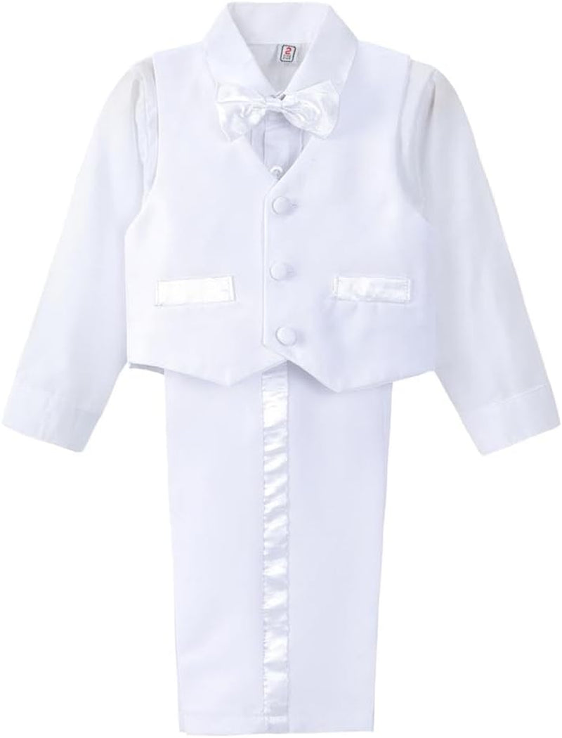 Baby Toddler Boy 5 Pcs Set Formal Tuxedo Suits No Tail Wedding Christening Baptism Outfits