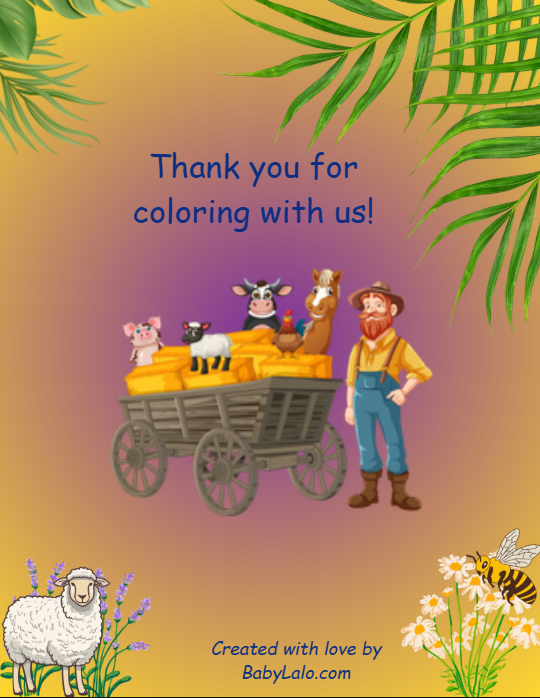 Farm Animals Coloring Book for Kids