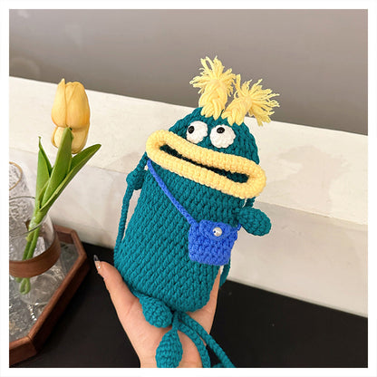 Charming Hand-Crocheted Toddler's Bag with Unique Sausage Mouth Design
