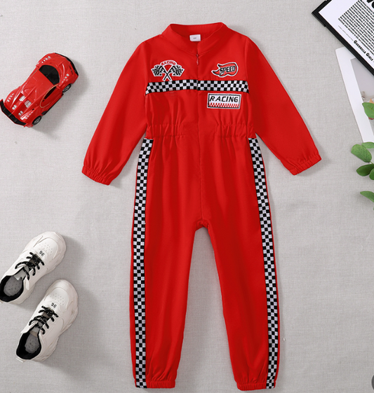 Toddler Racing Driver Jumpsuit Costume – Red