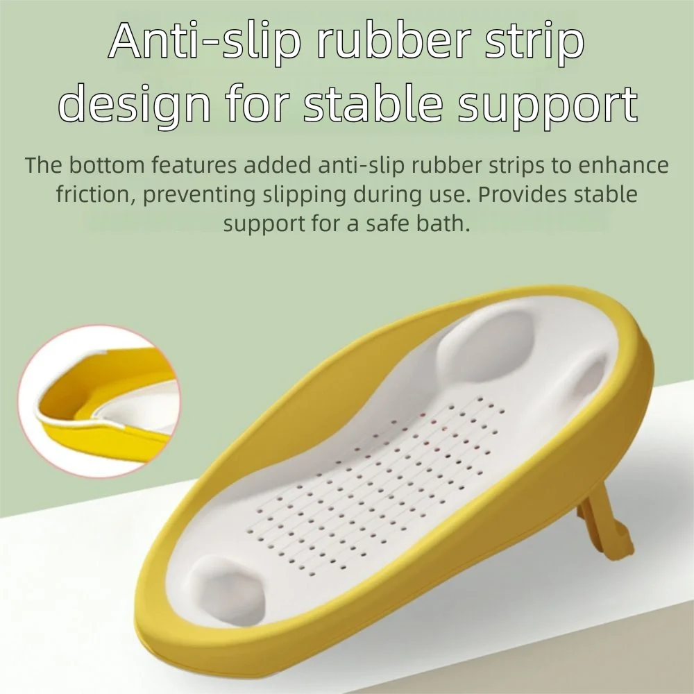 Ultimate Comfort Foldable Baby Bath Seat with Non-Slip Draining Net & Ergonomic Backrest for Infants
