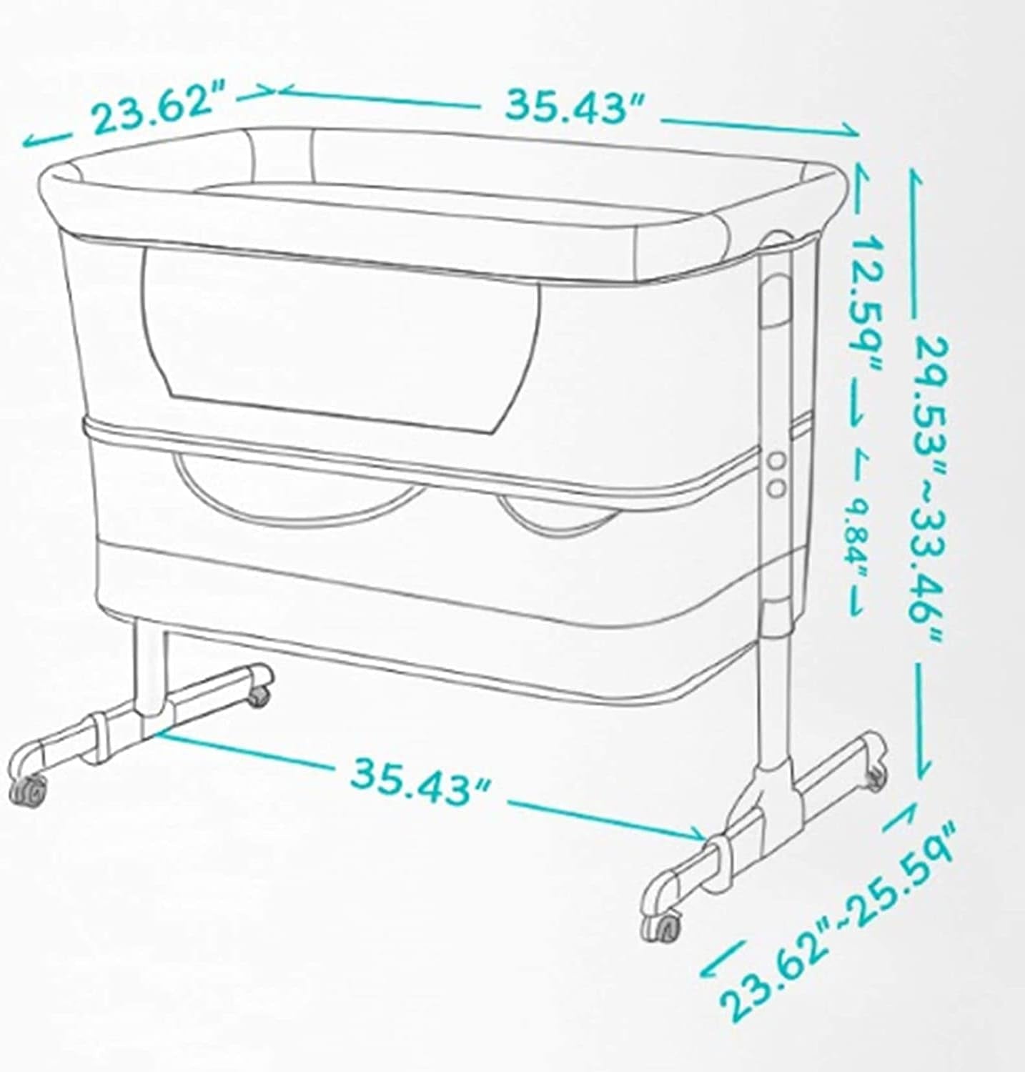 Discover the Ultimate 3-in-1 Bedside Crib for Newborns - Portable, Adjustable, and Stylish in Deep Khaki with Mosquito Net