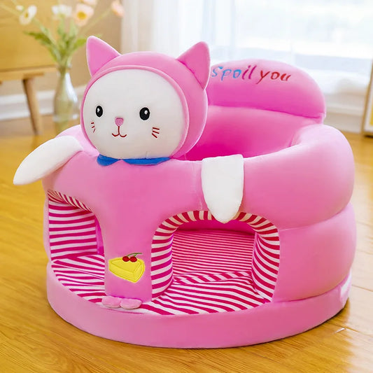 Baby's First Sofa-Soft Plush Support Seat for Sitting & Feeding