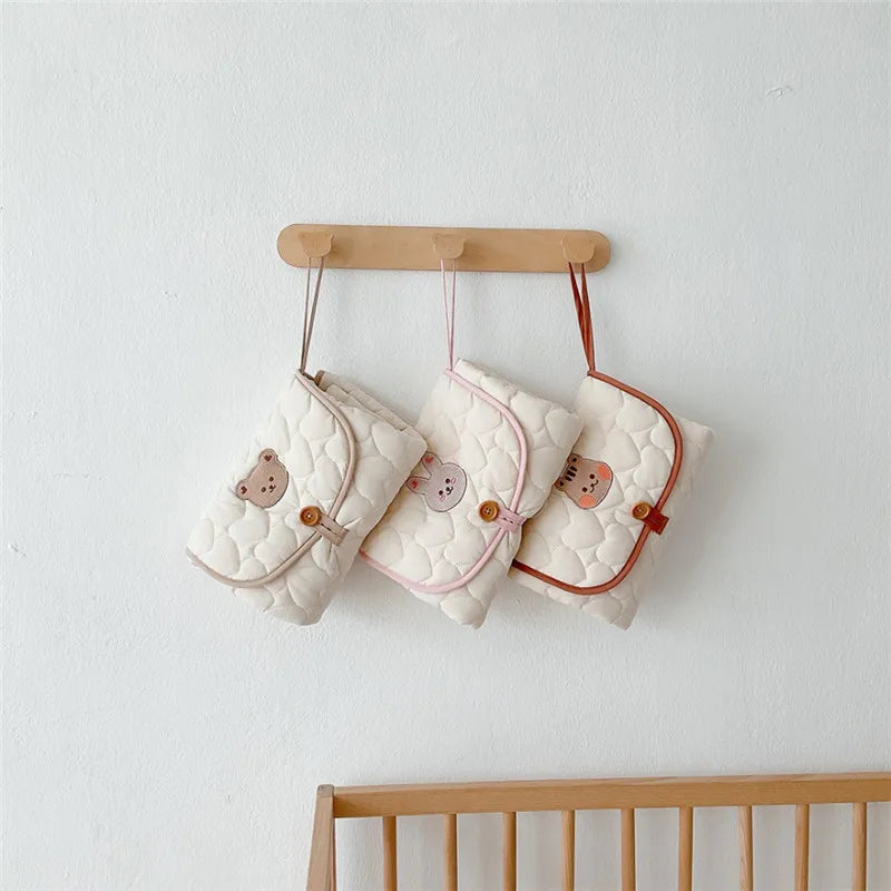 Foldable Waterproof Diaper Changing Mat-Soft & Portable Pad for Newborns (Cute Animal Print)