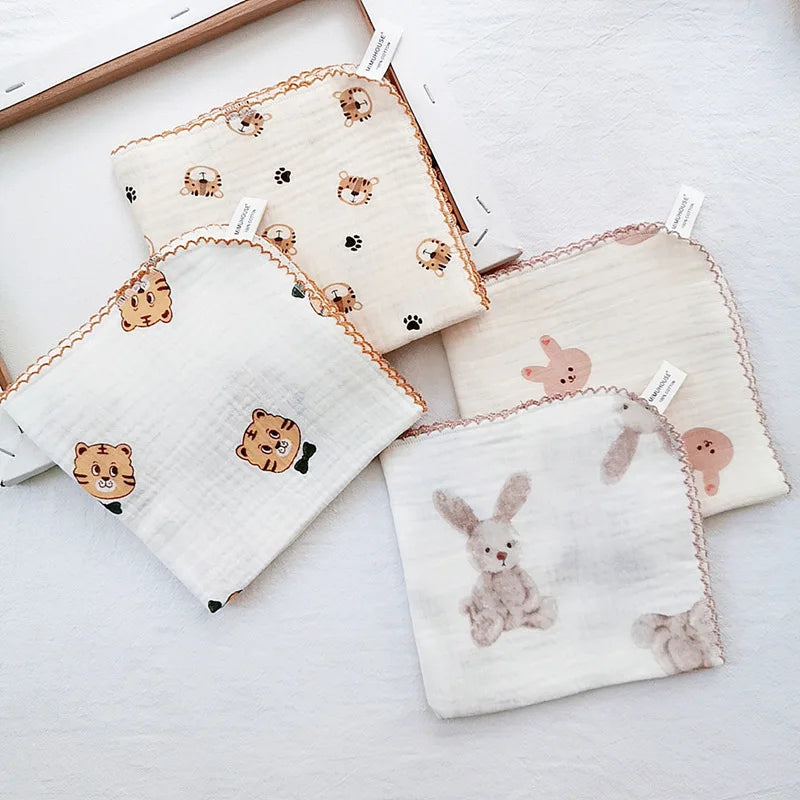  4 Layer Muslin Baby Towel-Soft Absorbent Bibs &Burp Cloths for Newborns 