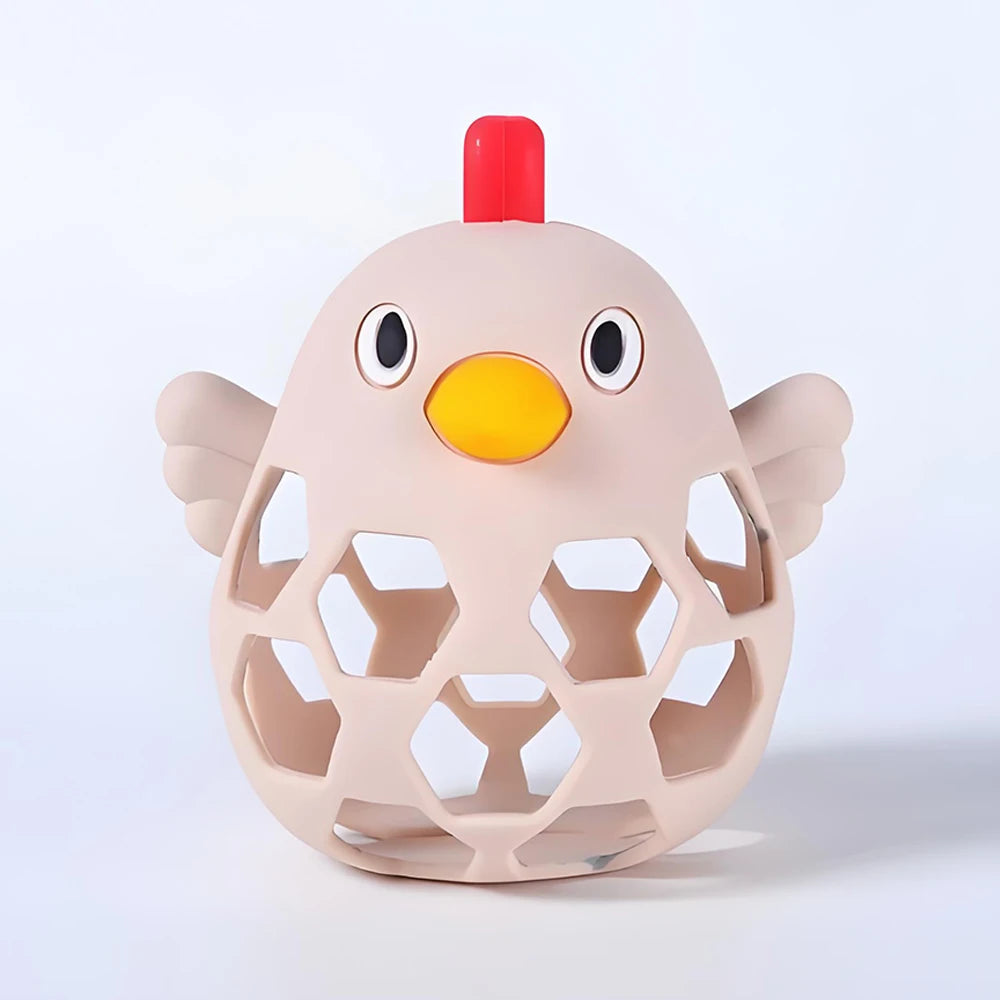 Delightful Cartoon Chick Silicone Teethers for Chewing Training - Perfect Baby Care Toys!