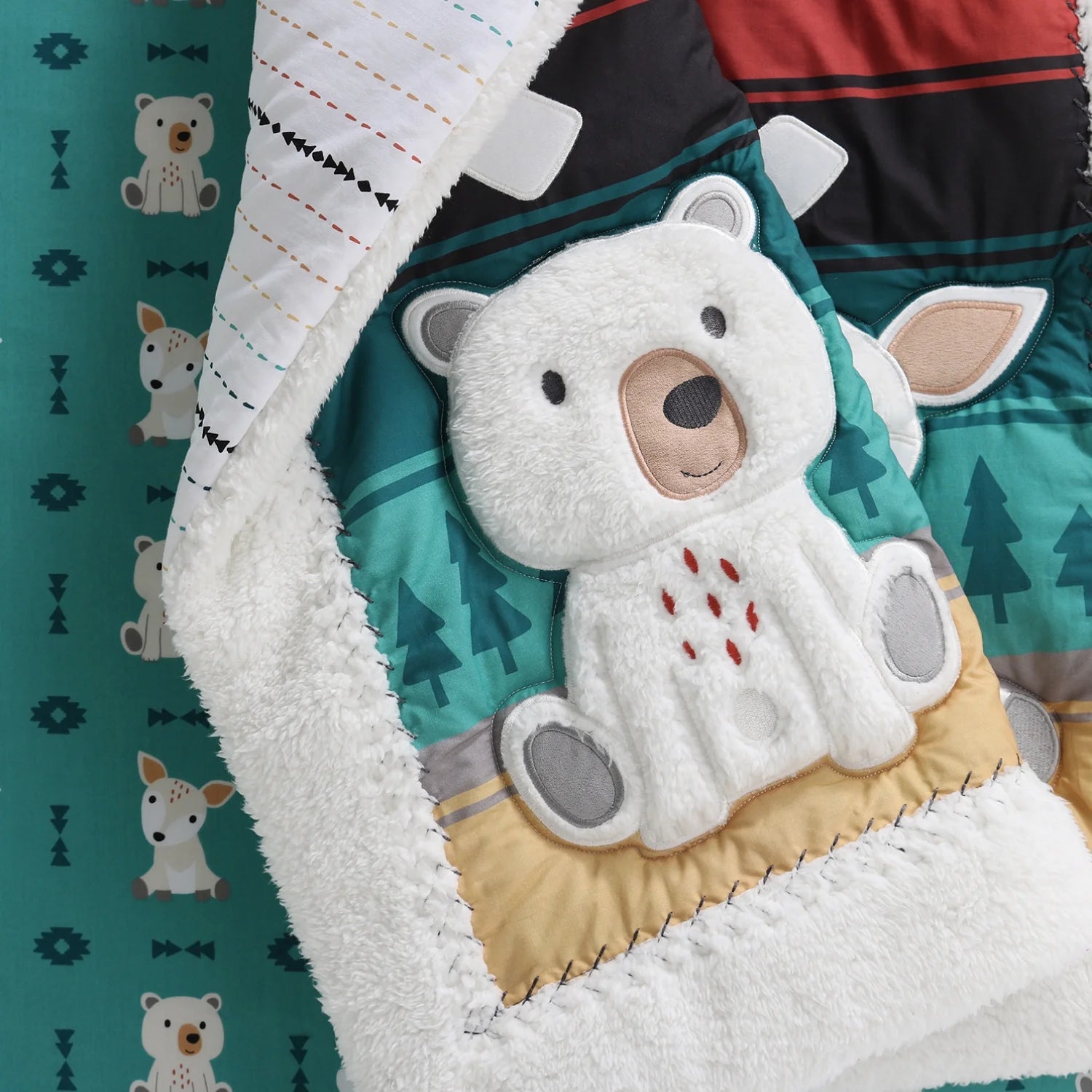 Organic Cotton Crib Bedding Set for Baby Boys, Western Woods, 4 Pieces