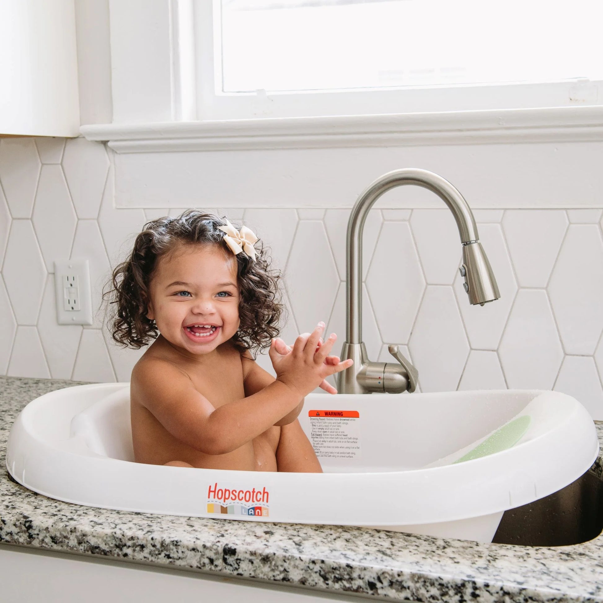 Hopscotch Lane 3-in-1 Rigid Baby Bathtub with Sling - Perfect for Newborns to Toddlers, Unisex, Ages 0+ Months