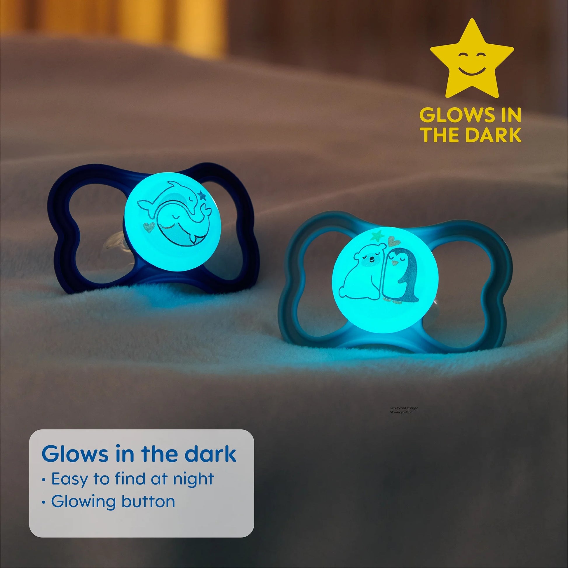 MAM Air Night Pacifier for Girls, 6+ Months - 2 Pack for Peaceful Sleep