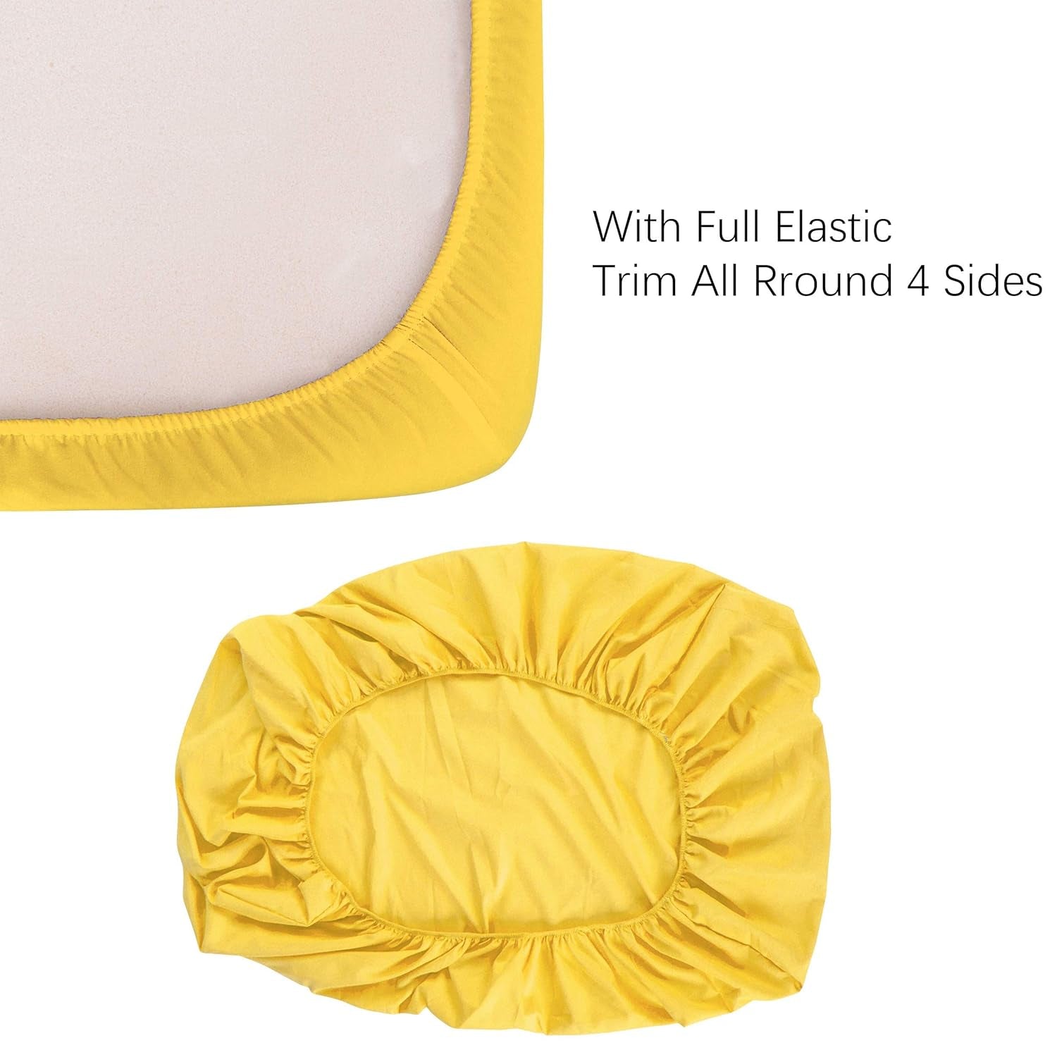  Brushed Microfiber Crib Sheet-Super Soft & Cozy / Sunshine Yellow / Fits Standard Crib Mattress
