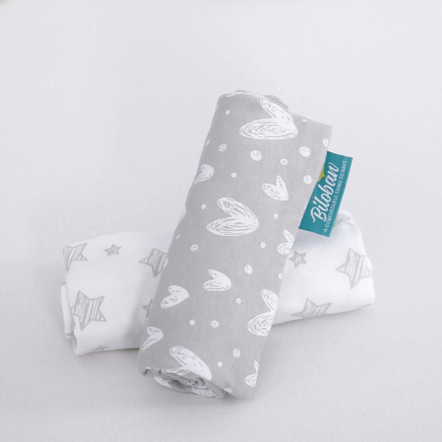 Premium Jersey Knit Cotton Bassinet Sheets - 2 Pack,  Grey - Compatible with BIERUM & Mika Micky Bedside Sleepers
