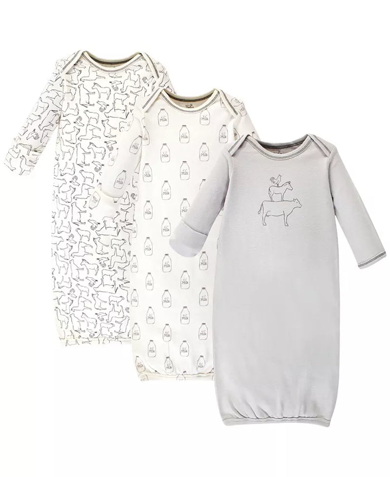 Organic Cotton Baby Gown-Preemie-Newborn Size/Soft, Gentle, Easy Diaper Access