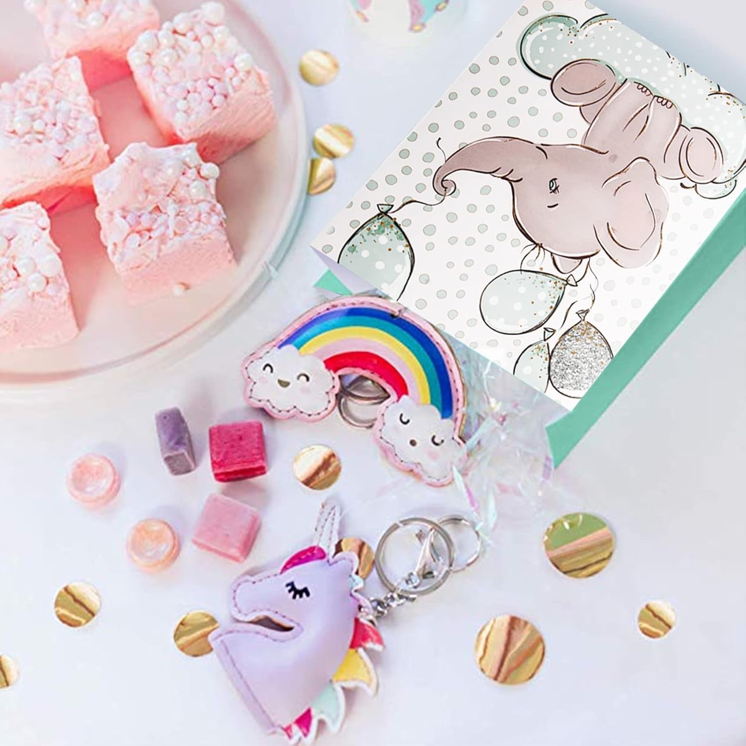 Sharlity 24 Pack Small Elephant Baby Gift Bags - Perfect for Baby Showers, Birthday Parties & Animal Theme Celebrations!