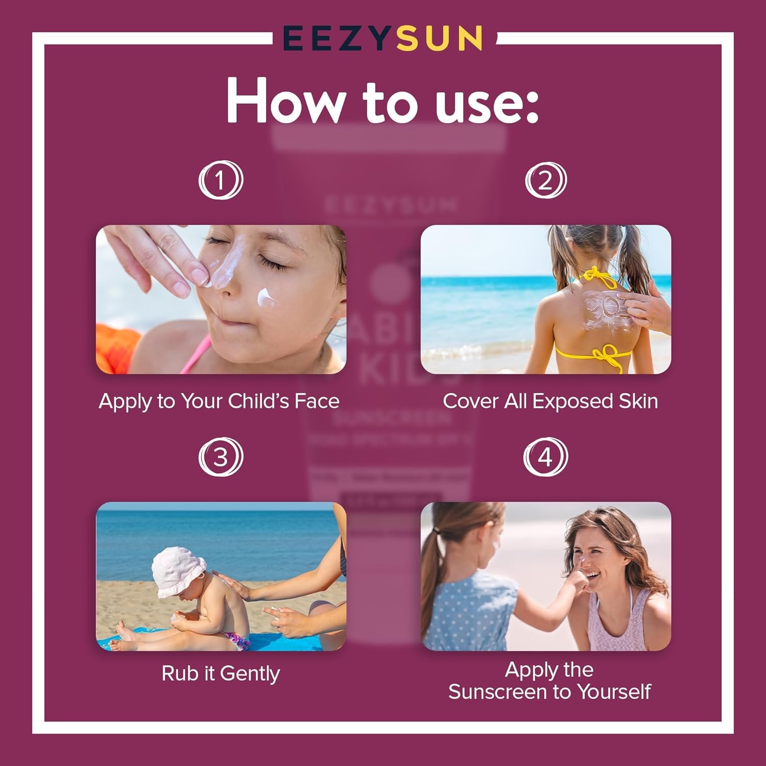 Gentle SPF 50 Mineral Sunscreen for Babies & Kids | Aloe Vera | Sensitive Skin Approved | Sweat & Water Resistant | Cruelty-Free & Reef-Safe | Travel Size - 3.3 FL OZ