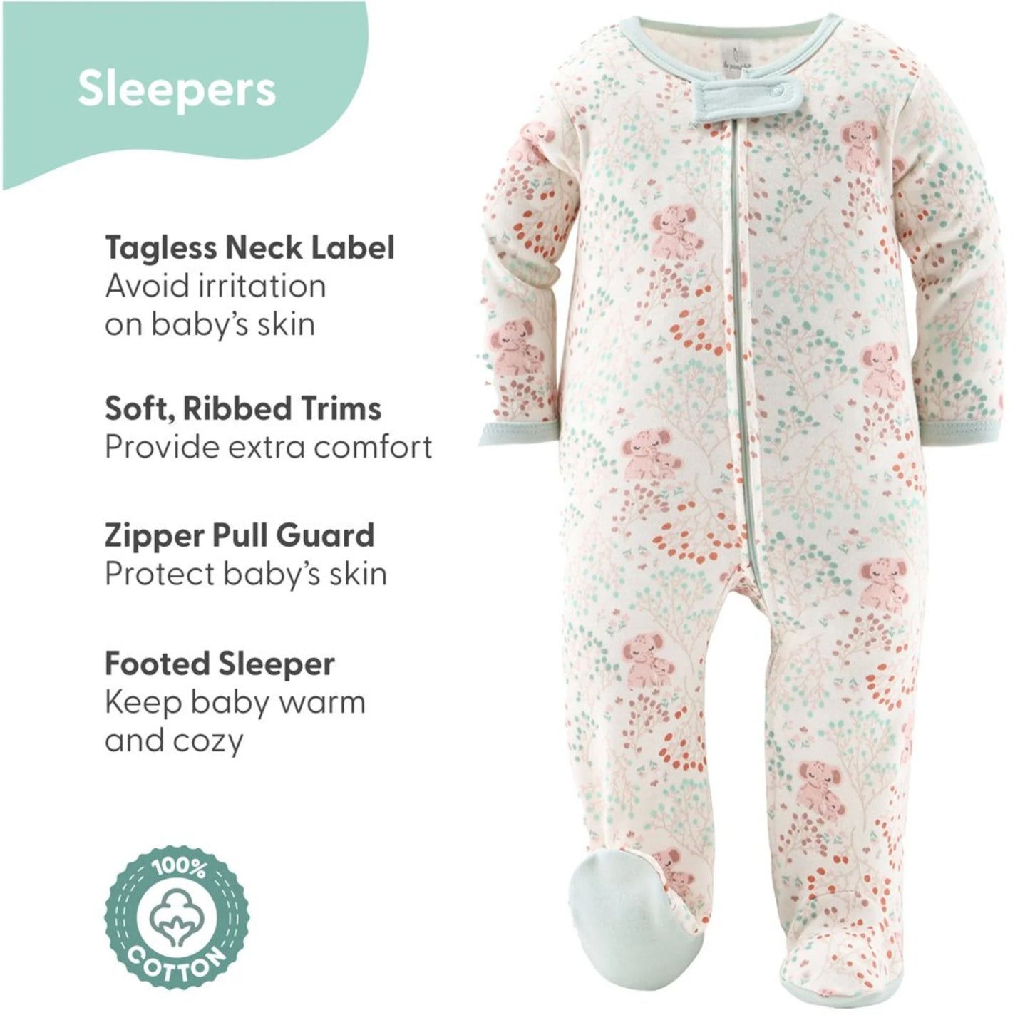 Pink Floral Elephant Newborn Layette Gift Set - 30 Essential Pieces for 0-3 Months