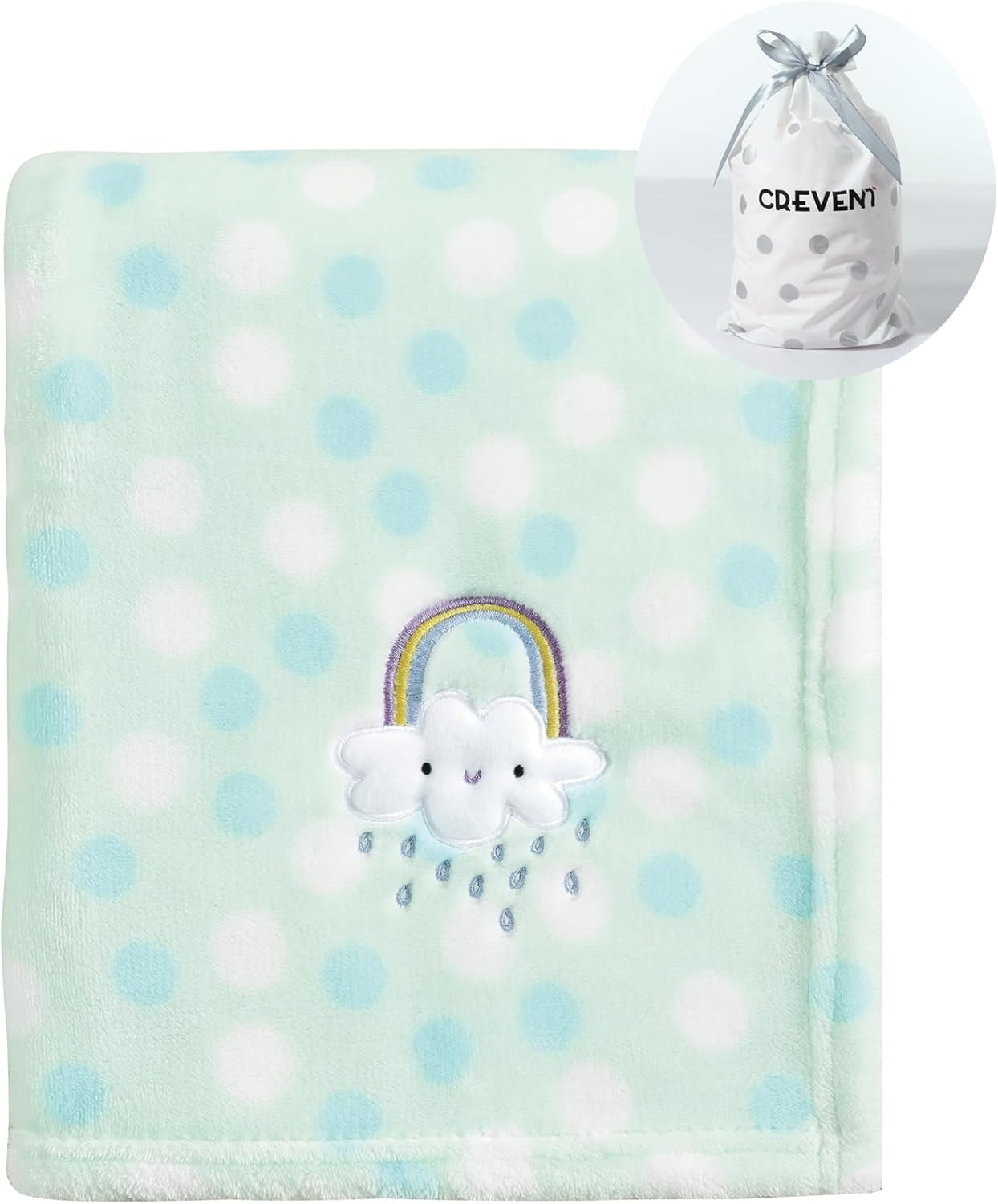  Soft & Cozy Green Rainbow Plush Baby Blanket - Perfect for Infants, Toddlers & Newborns in Cribs & Strollers