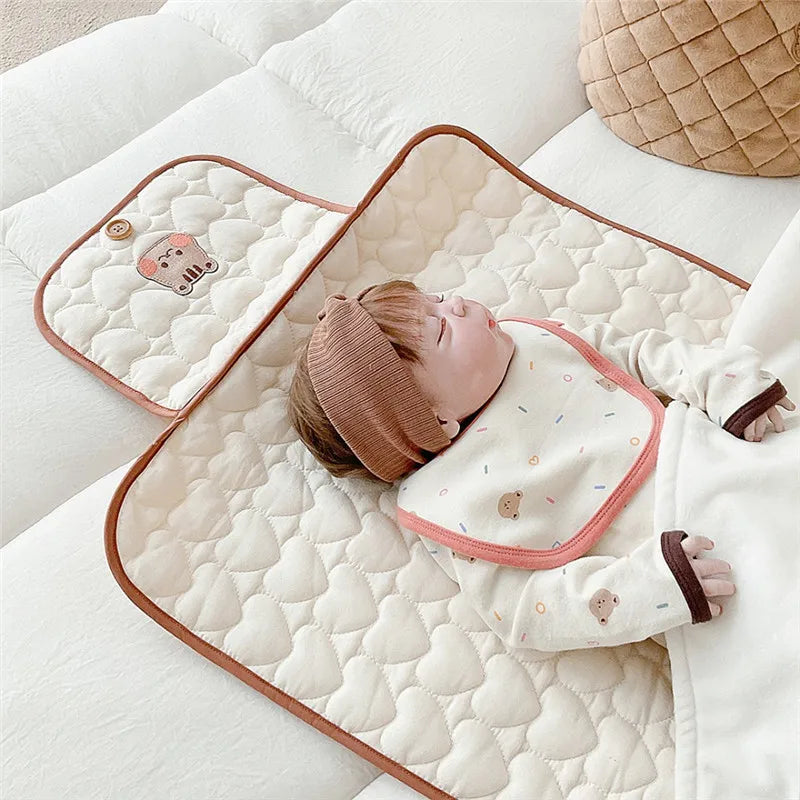 Foldable Waterproof Diaper Changing Mat-Soft & Portable Pad for Newborns (Cute Animal Print)