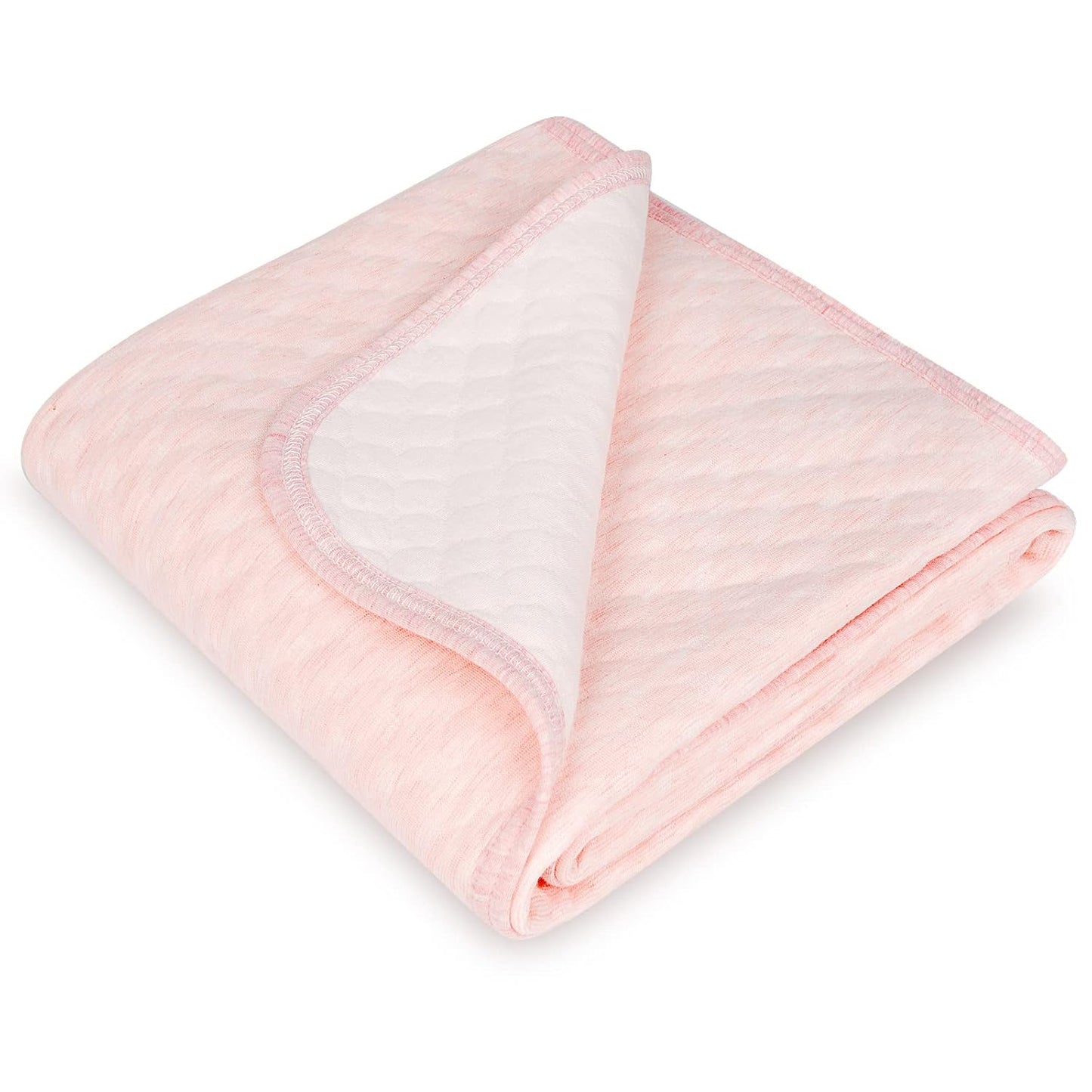 Organic Cotton Quilted Baby Blanket - Warm and Breathable Toddler Blanket for Boys and Girls, 39x39 Inches, Lightweight and Thermal, Pink