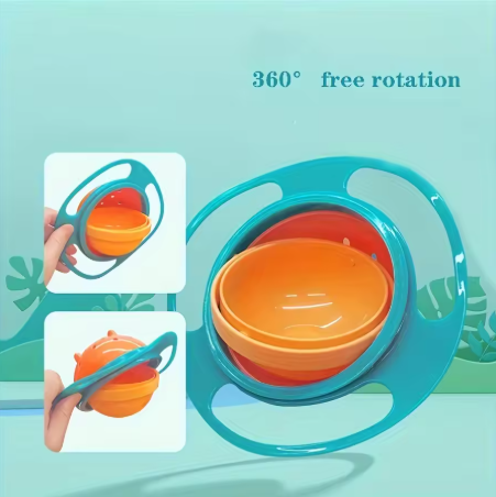 Revolutionary 360° Rotating Anti-Spill Feeding Bowl - The Ultimate Baby Training Solution!